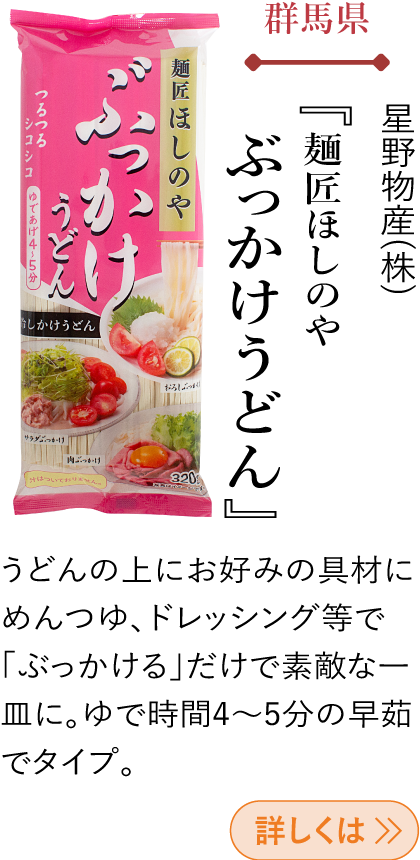 群馬県 星野物産(株) 『麺匠ほしのや ぶっかけうどん』